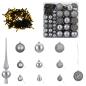 Preview: Weihnachtskugel-Set 120 stk. Grau Durchmesser 6 cm Kunststoff