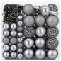 Preview: Weihnachtskugel-Set 120 stk. Grau Durchmesser 6 cm Kunststoff