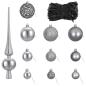 Preview: Weihnachtskugel-Set 120 stk. Grau Durchmesser 6 cm Kunststoff