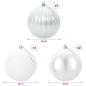 Preview: Weihnachtskugel-Set XXL 4 stk. Weiß Durchmesser 20 cm