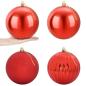 Preview: Weihnachtskugel-Set XXL 4 stk. Rot Durchmesser 20 cm Kunststoff