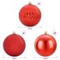 Preview: Weihnachtskugel-Set XXL 4 stk. Rot Durchmesser 20 cm Kunststoff