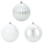 Preview: Weihnachtsbaumkugel Set XL 9 stk. Weiß Durchmesser 15 cm