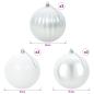 Preview: Weihnachtsbaumkugel Set XL 9 stk. Weiß Durchmesser 15 cm
