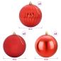 Preview: Weihnachtsbaumkugel Set XL 9 stk. Rot Durchmesser 15 cm