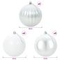 Preview: Weihnachtsbaumkugel Set XL 15 stk. Weiß Durchmesser 10 cm