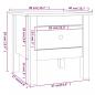 Preview: Beistelltisch Schwarz 40x40x39 cm Massivholz Kiefer
