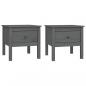 Preview: Beistelltische 2 Stk. Grau 50x50x49 cm Massivholz Kiefer