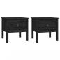Preview: Beistelltische 2 Stk. Schwarz 50x50x49 cm Massivholz Kiefer