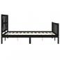Preview: Massivholzbett mit Kopfteil Schwarz 140x190 cm