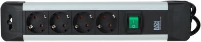 Preview: Bachmann 330.100 CONNECTUS Steckdosenleiste, mit Schalter, 4-fach, grau