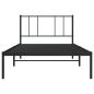 Preview: Bettgestell mit Kopfteil Metall Schwarz 90x200 cm