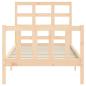 Preview: Massivholzbett mit Kopfteil 90x190 cm