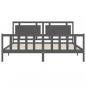 Preview: Massivholzbett mit Kopfteil Grau 200x200 cm