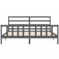Preview: Massivholzbett mit Kopfteil Grau 200x200 cm