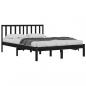 Preview: Massivholzbett Schwarz Kiefer 200x200 cm