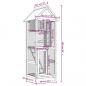 Preview: Voliere Braun 60x58,5x160 cm Massivholz Kiefer
