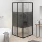 Preview: Duschkabine mit Streifen ESG 80x80x180 cm Schwarz