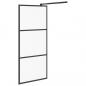 Preview: Duschwand für Walk-In Dusche 80x195 cm ESG Mattiert Schwarz