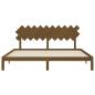 Preview: Massivholzbett mit Kopfteil Honigbraun 200x200 cm