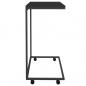 Preview: Beistelltisch mit Rollen Schwarz 55x35x70 cm Holzwerkstoff