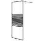 Preview: Duschwand für Begehbare Dusche Schwarz 80x195 cm ESG-Glas Klar