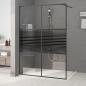 Preview: ARDEBO.de - Duschwand für Begehbare Dusche Schwarz 140x195 cm ESG-Glas Klar