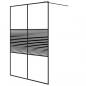 Preview: Duschwand für Begehbare Dusche Schwarz 140x195 cm ESG-Glas Klar