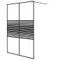 Preview: Duschwand für Begehbare Dusche Schwarz 140x195 cm ESG-Glas Klar