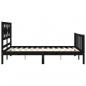 Preview: Massivholzbett mit Kopfteil Schwarz 140x190 cm