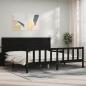 Preview: ARDEBO.de - Massivholzbett mit Kopfteil Schwarz 200x200 cm