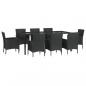 Preview: 9-tlg. Garten-Essgruppe mit Kissen Schwarz Poly Rattan