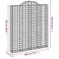 Preview: Gabionen mit Hochbogen 2 Stk. 200x30x220/240cm Verzinktes Eisen