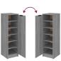 Preview: Schuhschrank Grau Sonoma 30x35x100 cm Holzwerkstoff
