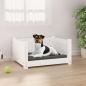 Preview: ARDEBO.de - Hundebett Weiß 55,5x45,5x28 cm Massivholz Kiefer