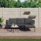 Preview: ARDEBO.de - 3-tlg. Garten-Lounge-Set mit Kissen Dunkelgrau Poly Rattan