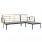 Preview: 3-tlg. Garten-Lounge-Set mit Kissen Dunkelgrau Poly Rattan