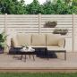 Preview: ARDEBO.de - 3-tlg. Garten-Lounge-Set mit Kissen Beige Poly Rattan