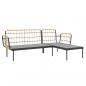 Preview: 3-tlg. Garten-Lounge-Set mit Kissen Beige Poly Rattan