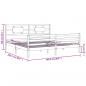 Preview: Massivholzbett mit Kopfteil Grau 200x200 cm