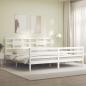 Preview: Massivholzbett mit Kopfteil Weiß 200x200 cm