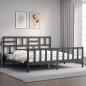 Preview: Massivholzbett mit Kopfteil Grau 200x200 cm