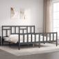Preview: ARDEBO.de - Massivholzbett mit Kopfteil Grau 200x200 cm