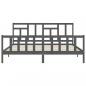 Preview: Massivholzbett mit Kopfteil Grau 200x200 cm