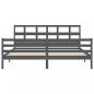 Preview: Massivholzbett mit Kopfteil Grau 200x200 cm