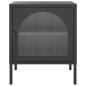 Preview: Nachttisch Schwarz 50x35x60 cm Glas und Stahl