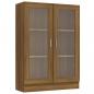 Preview: Vitrinenschrank Braun Eiche-Optik 82,5x30,5x115cm Holzwerkstoff