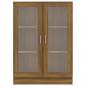 Preview: Vitrinenschrank Braun Eiche-Optik 82,5x30,5x115cm Holzwerkstoff