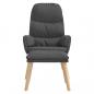 Preview: Relaxsessel mit Hocker Dunkelgrau Stoff