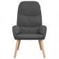 Preview: Relaxsessel mit Hocker Dunkelgrau Stoff